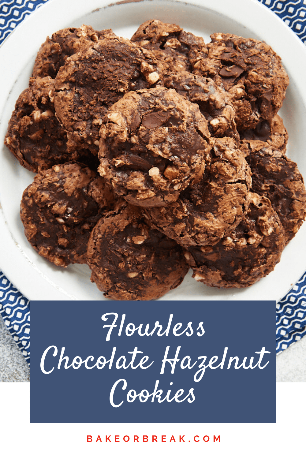 Flourless Chocolate Hazelnut Cookies bakeorbreak.com