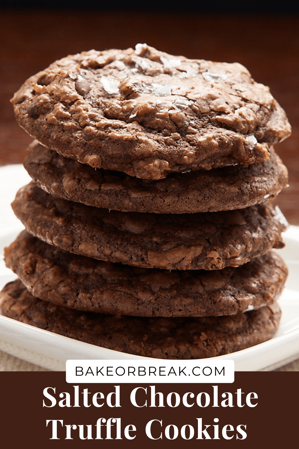 Salted Chocolate Truffle Cookies bakeorbreak.com