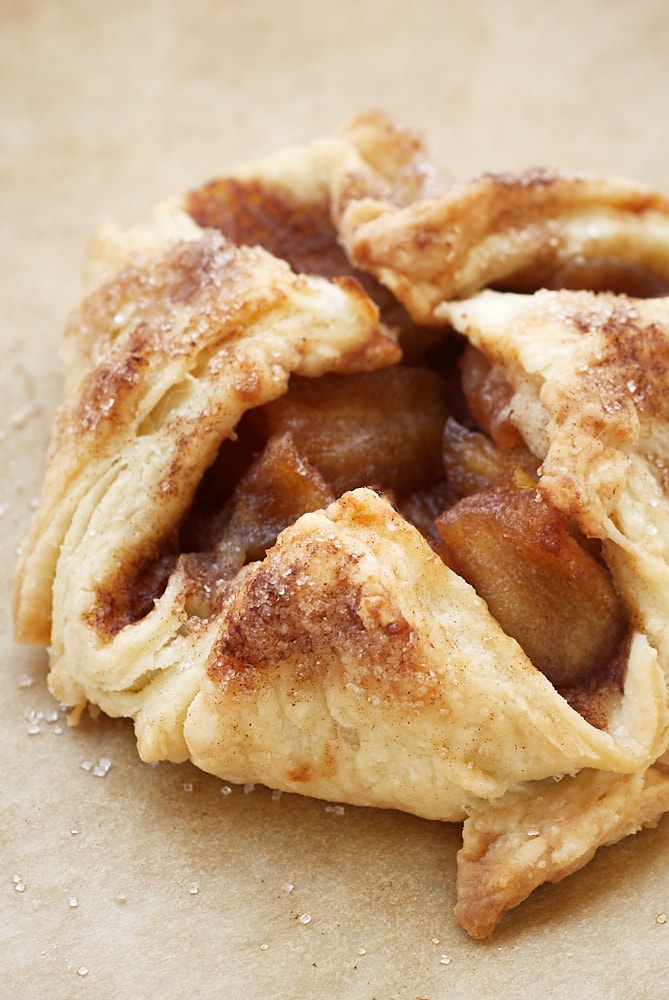 Apple Pie Bundles on parchment paper