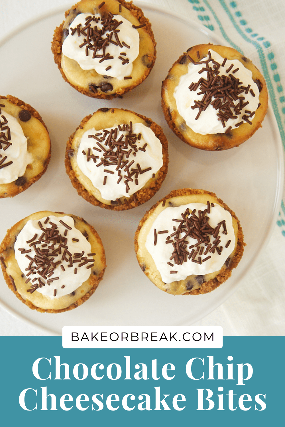 Chocolate Chip Cheesecake Bites bakeorbreak.com