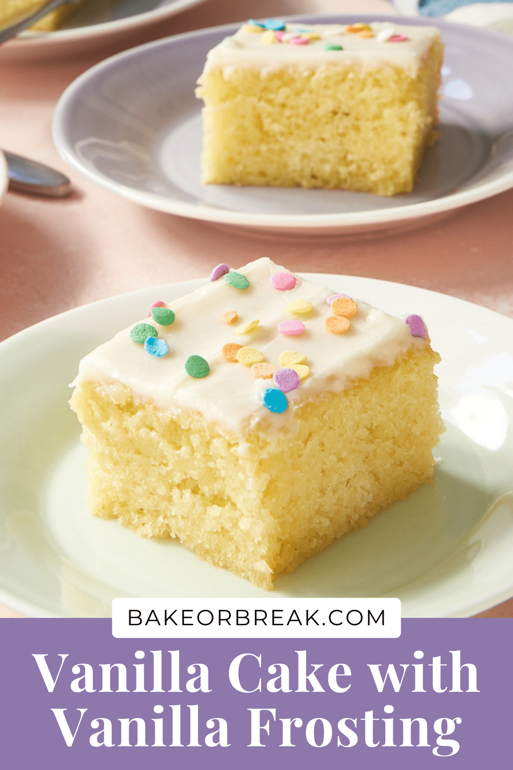 Vanilla Cake with Vanilla Frosting bakeorbreak.com