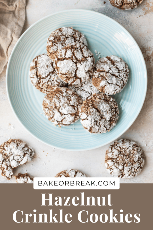 Hazelnut Crinkle Cookies bakeorbreak.com