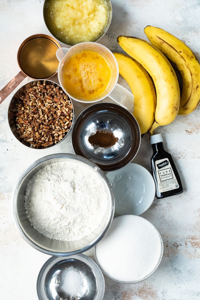 ingredients for Hummingbird Bundt Cake