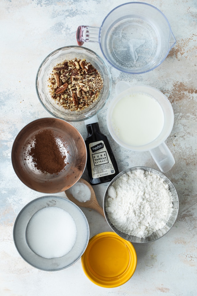 ingredients for Brownie Chocolate Pudding Cake