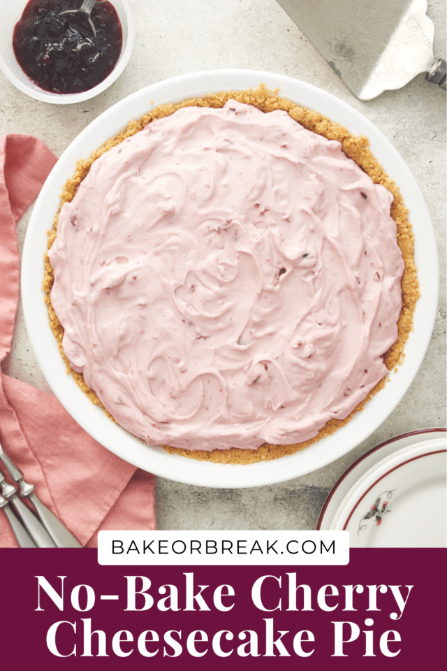 No-Bake Cherry Cheesecake Pie bakeorbreak.com