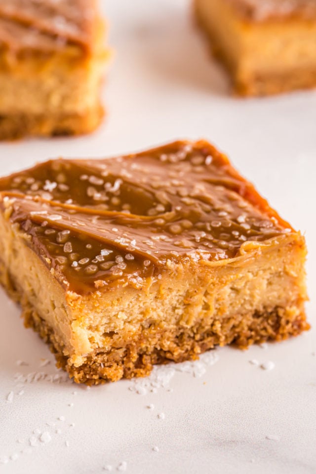 sliced Dulce de Leche Cheesecake Bar