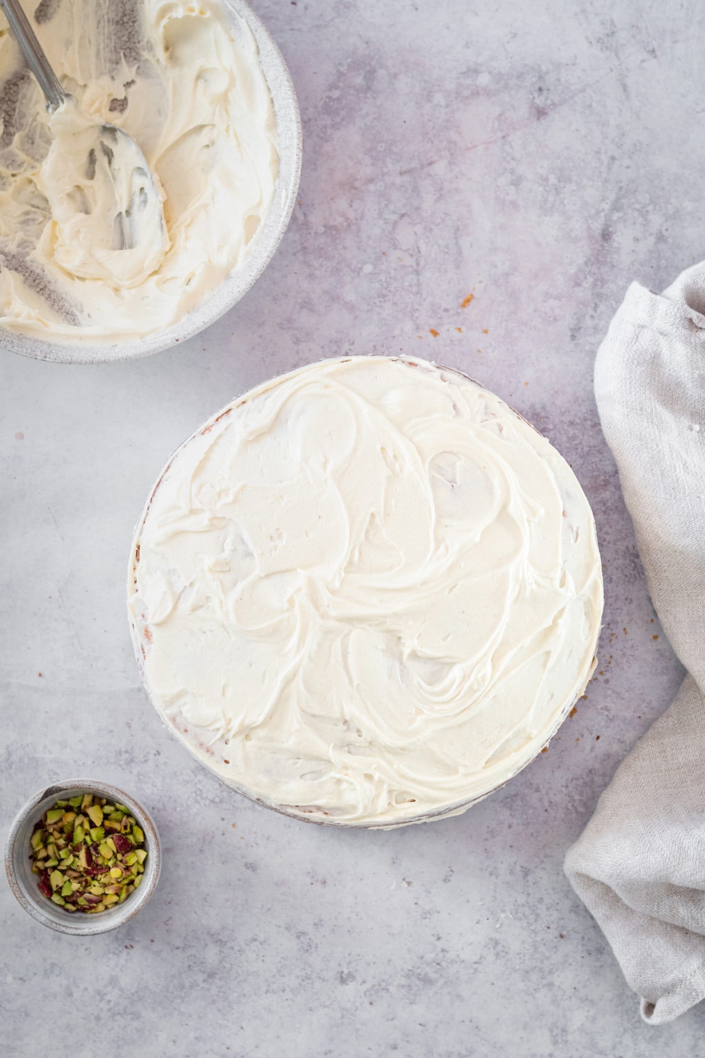 Easy Pistachio Cake with White Chocolate Frosting Bake or Break