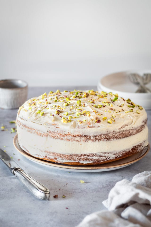 Easy Pistachio Cake with White Chocolate Frosting Bake or Break