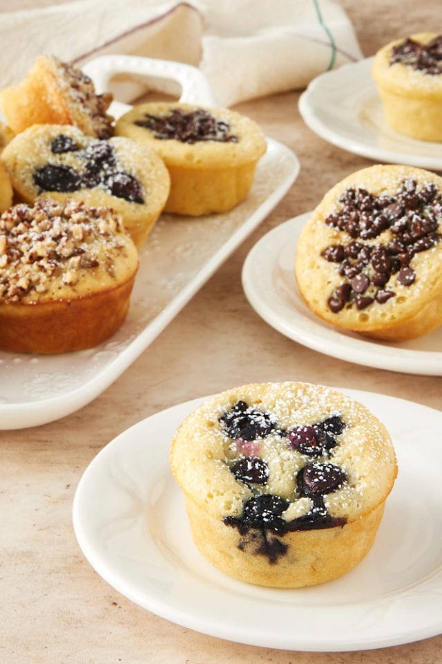 Pancake Muffins served on white plates