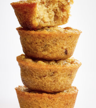 stack of Pecan Pie Cupcakes on a white surface