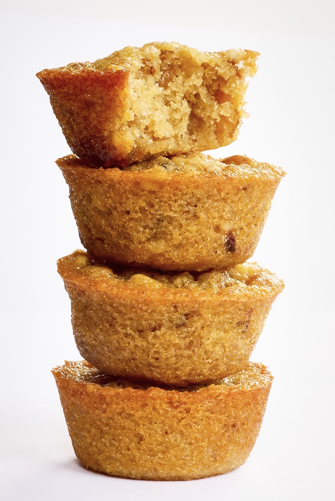 stack of Pecan Pie Cupcakes on a white surface