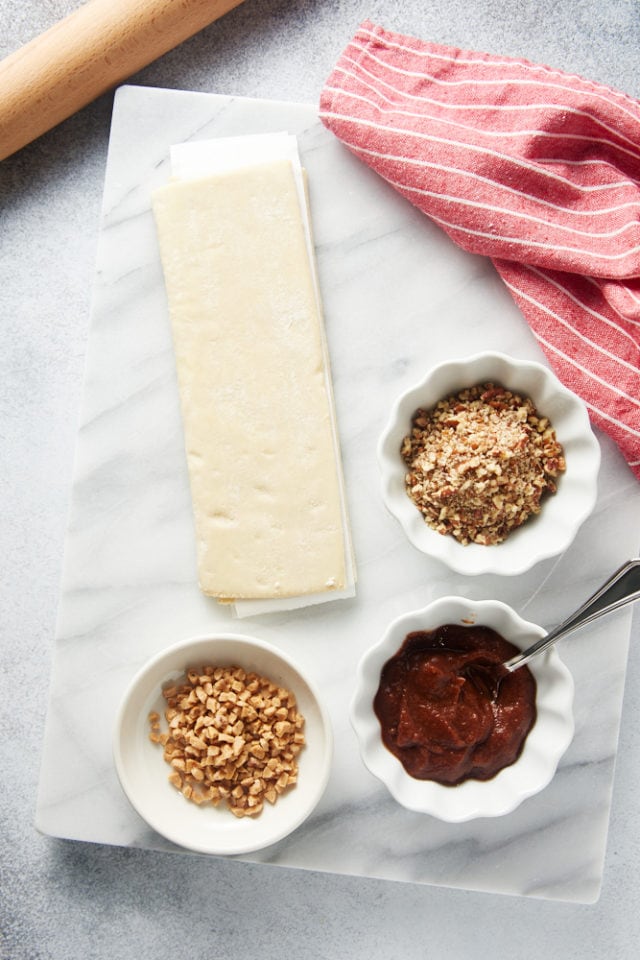 overhead view of ingredients for Apple Butter Pinwheels