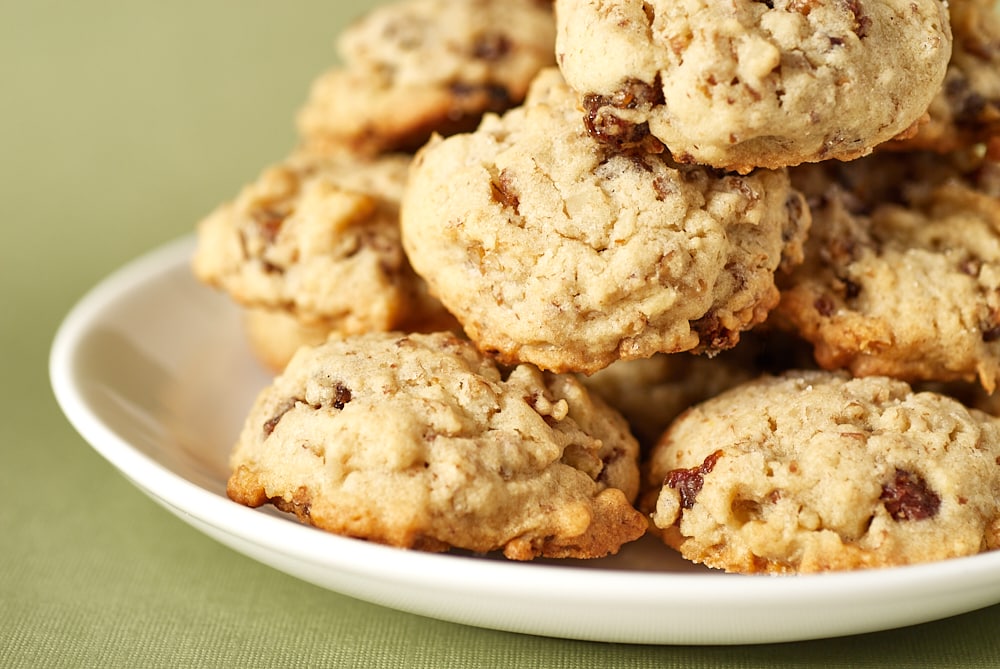 Pecan Date Cookies served on a white plate