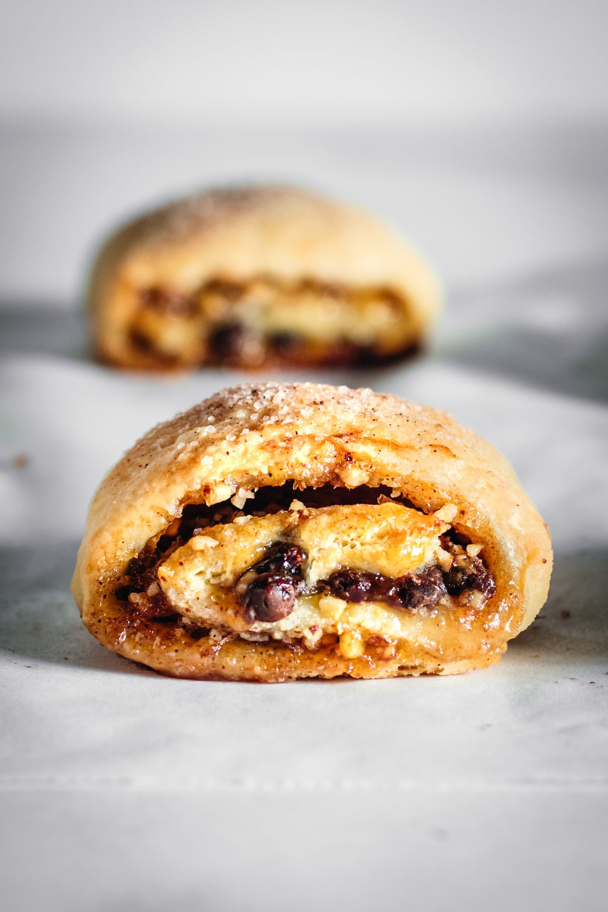 Closeup of rectangle rugelach