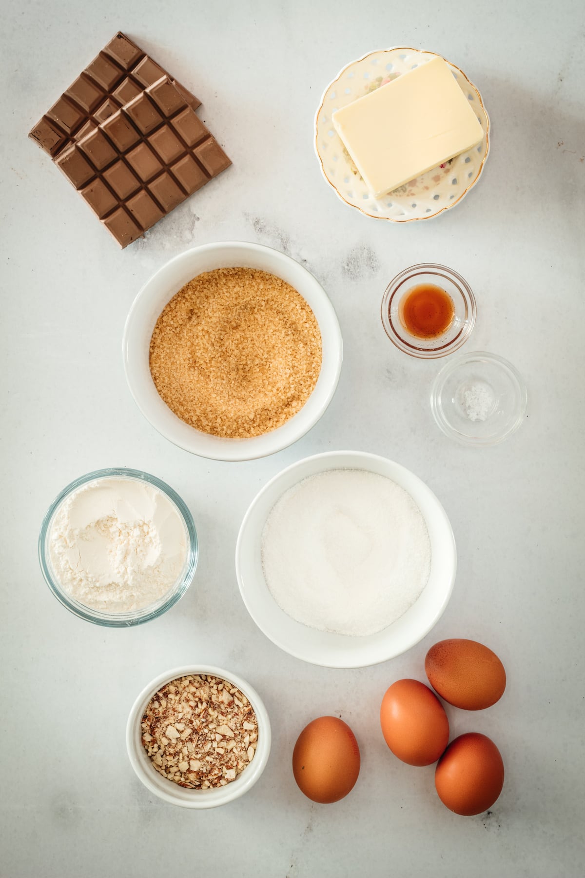 Overhead view of supernatural brownie ingredients