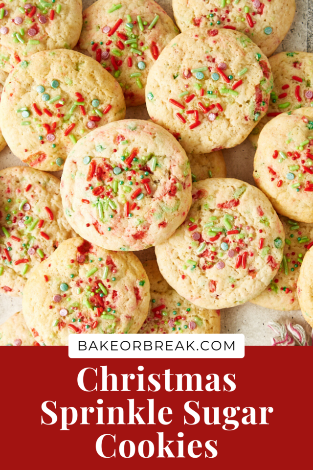 Christmas Sprinkle Sugar Cookies bakeorbreak.com