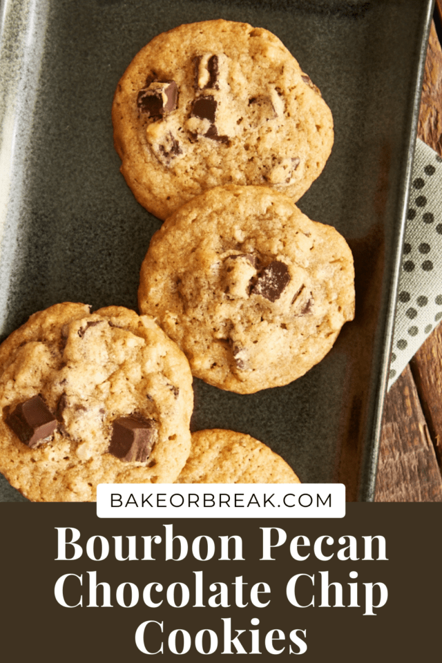 Bourbon Pecan Chocolate Chip Cookies bakeorbreak.com