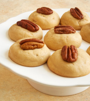 Pound Cake Cookies served on a white pedestal tray