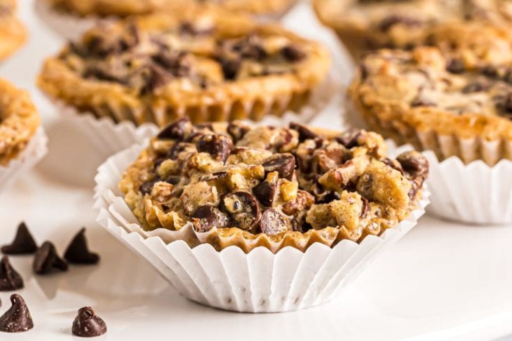 Chocolate chip cupcakes in cupcake wrappers