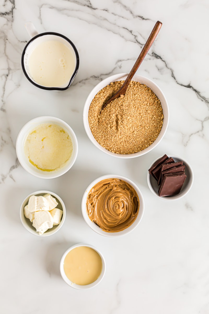 Ingredients for peanut butter tart