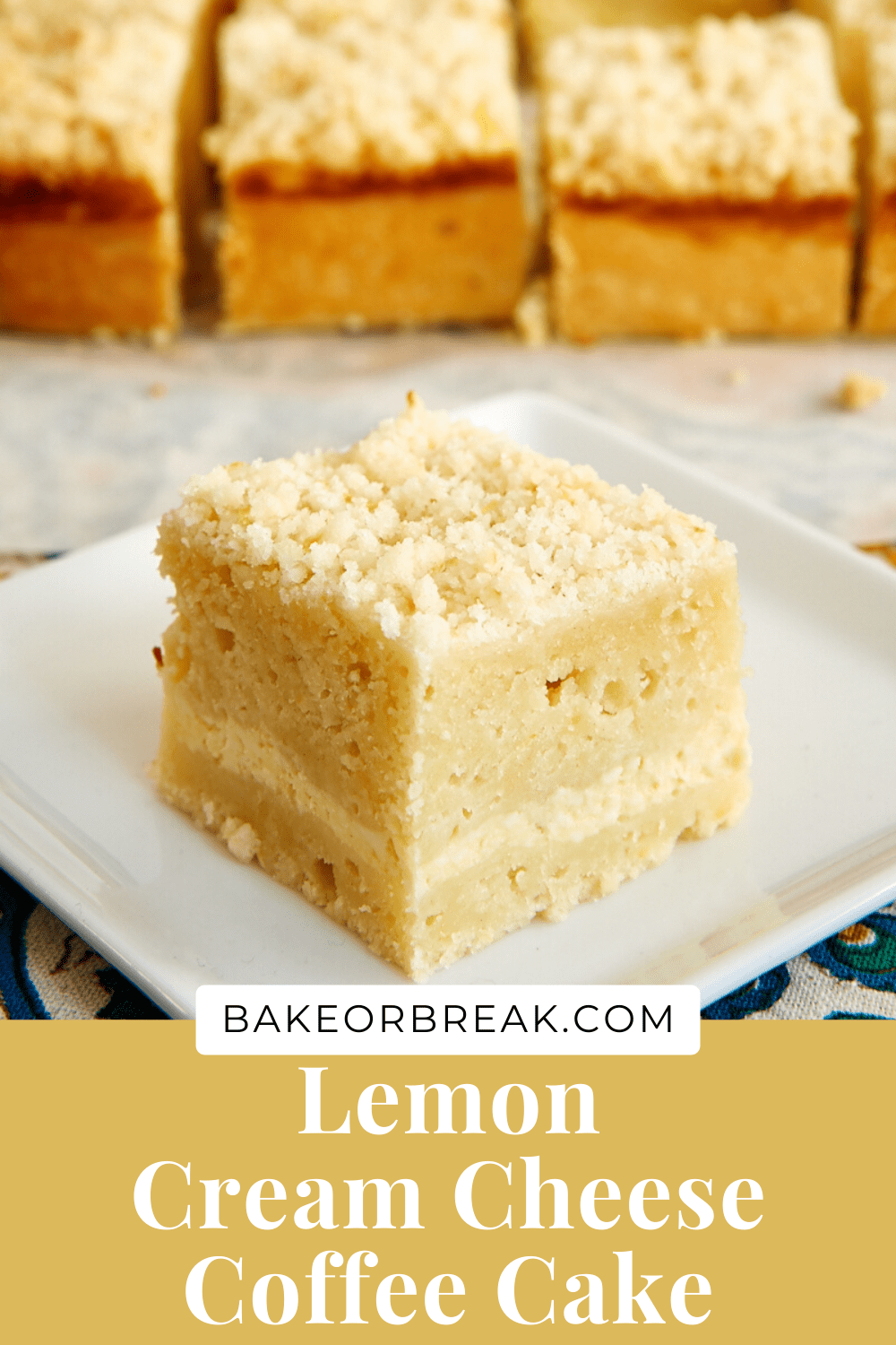 Lemon Cream Cheese Coffee Cake Bake or Break
