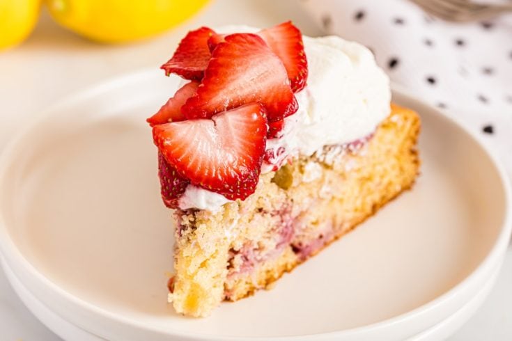 Closeup of Lemon-Strawberry Shortcake on plate