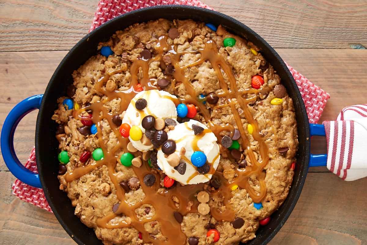 Chocolate Chip Skillet Cookie for Two • My Evil Twin's Kitchen