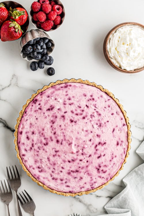 Creamy Triple Berry No-Bake Cheesecake | Bake or Break
