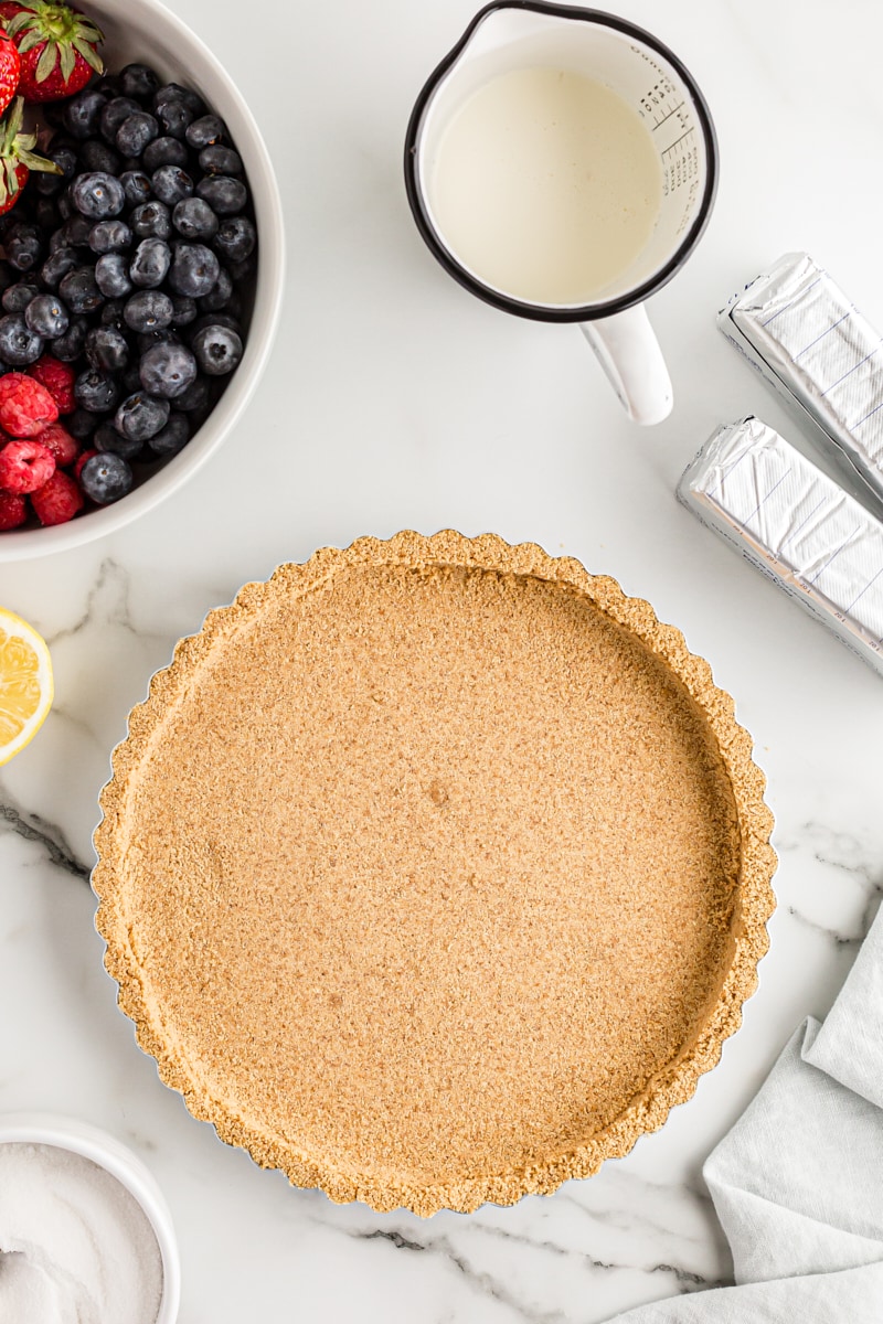 Overhead view of pie crust