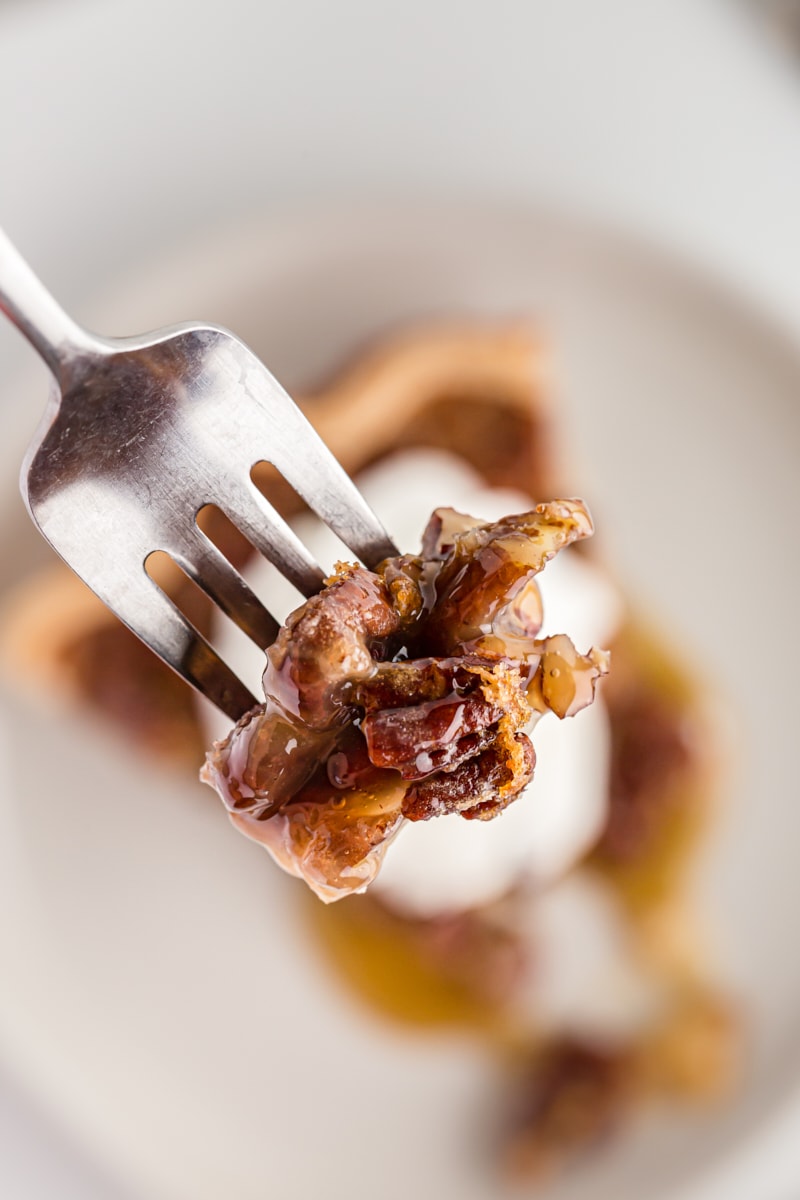 Forkful of pecan pie