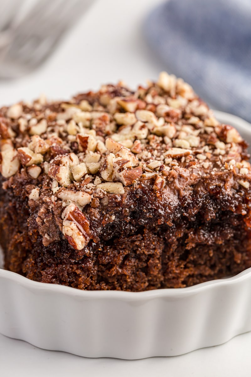 Piece of Coca-Cola Cake in bowl