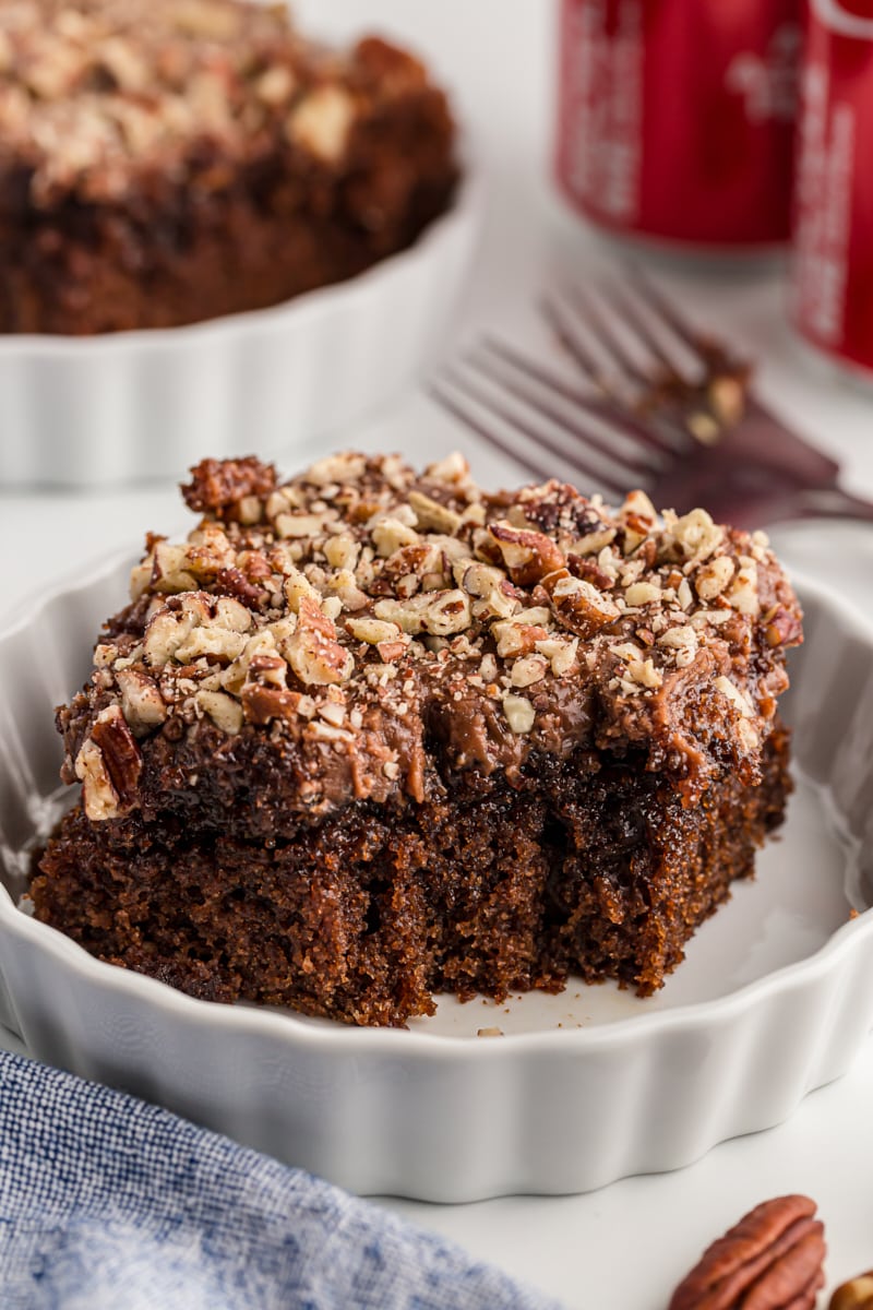 Coca-Cola Cake piece with corner eaten