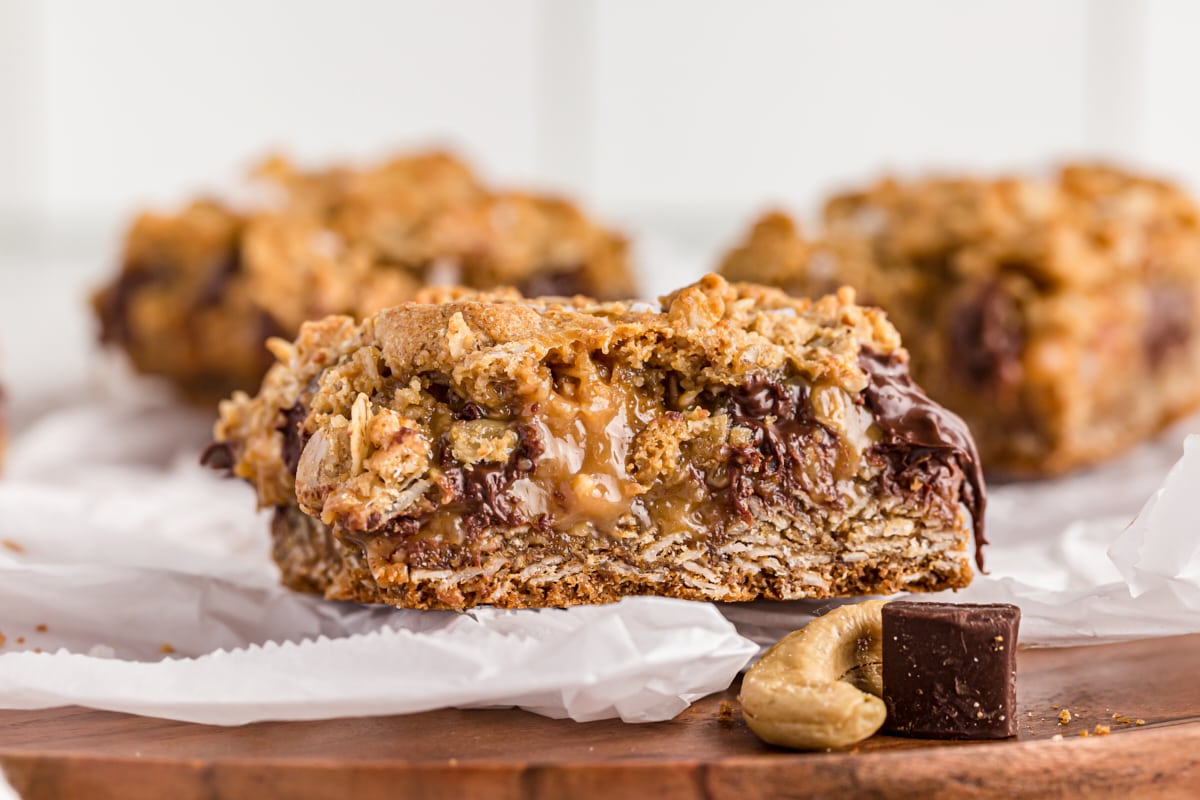 Gooey Salty CashewCaramel Bars Bake or Break