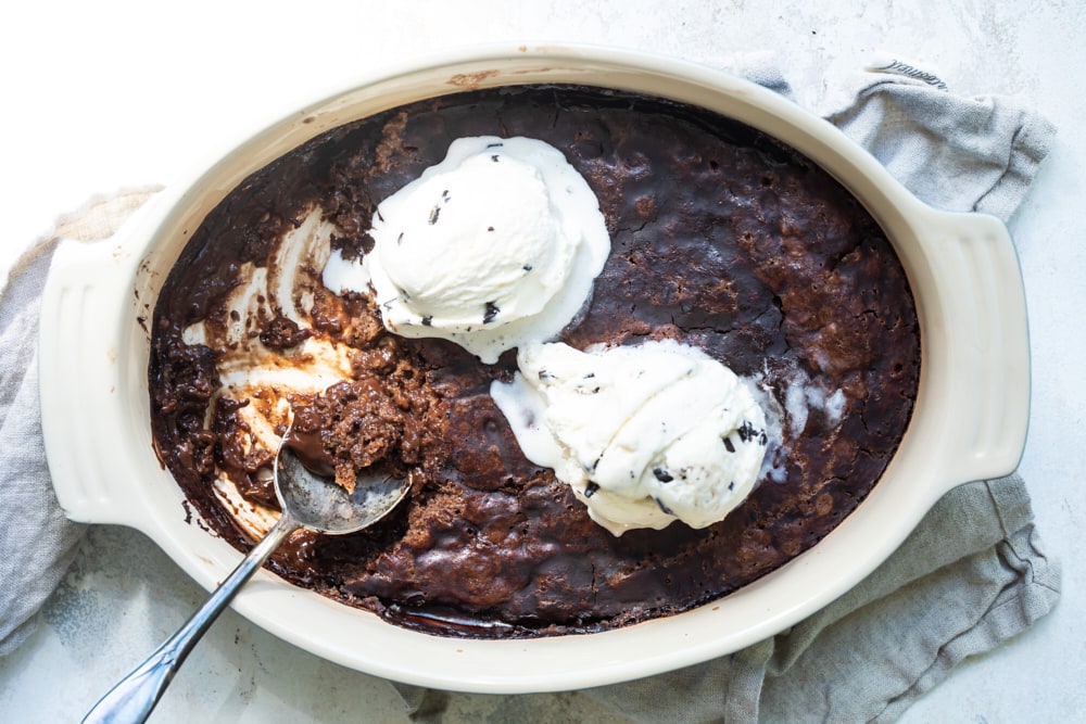 Easy Brownie Chocolate Pudding Cake Bake or Break