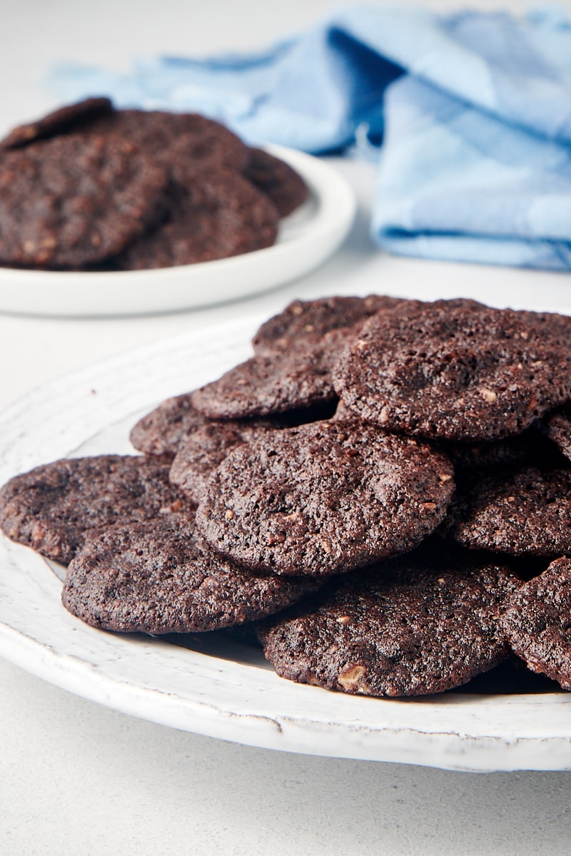 Plate of chewy chocolate cookies