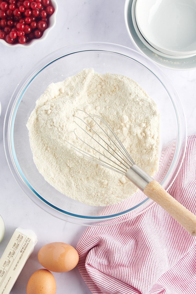 mixed dry ingredients for Red Currant Muffins