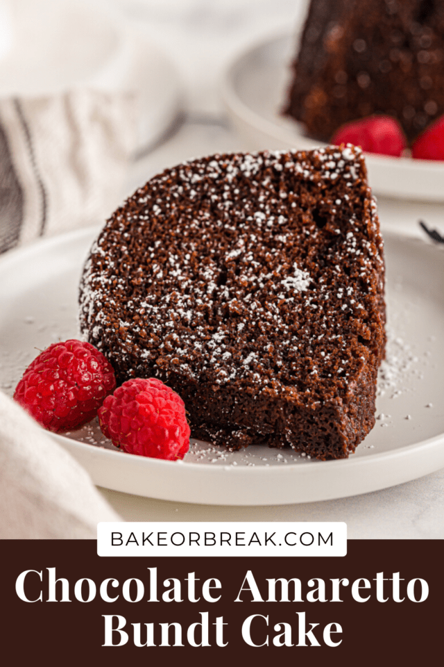 Chocolate Amaretto Bundt Cake bakeorbreak.com