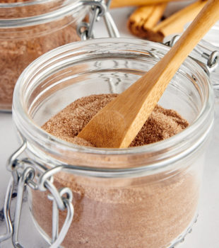 cinnamon sugar in a glass jar