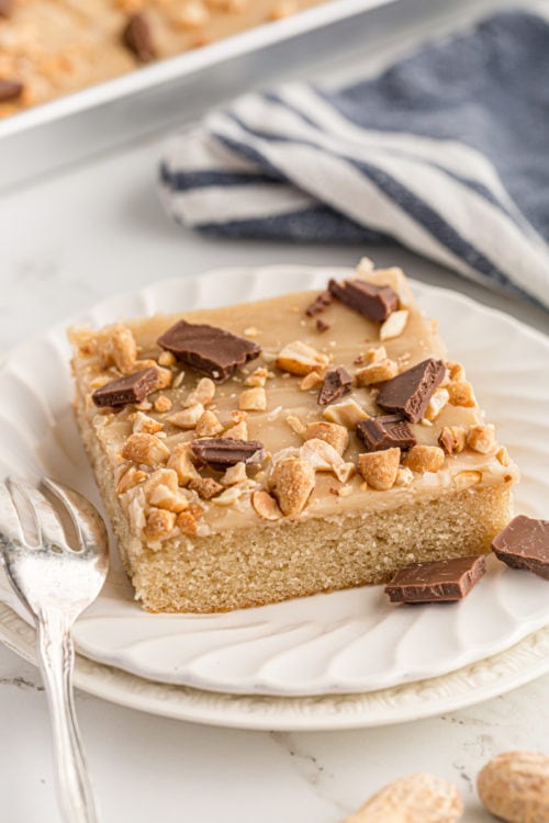 Easy Peanut Butter Texas Sheet Cake Bake or Break