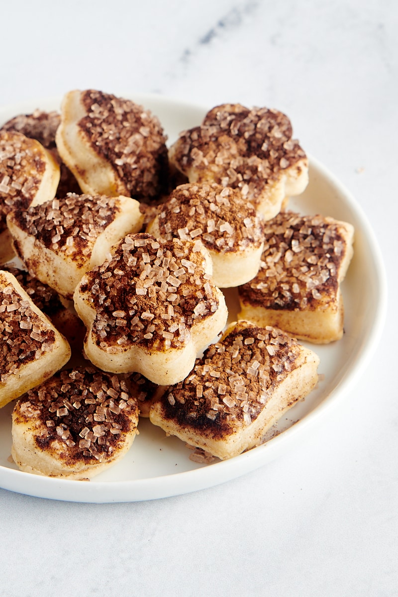 Pie Crust Cookies on a white plate