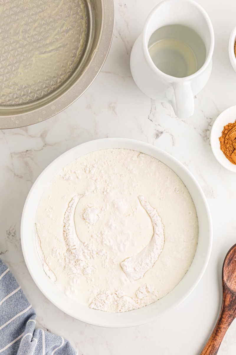 Mixing together the dry ingredients