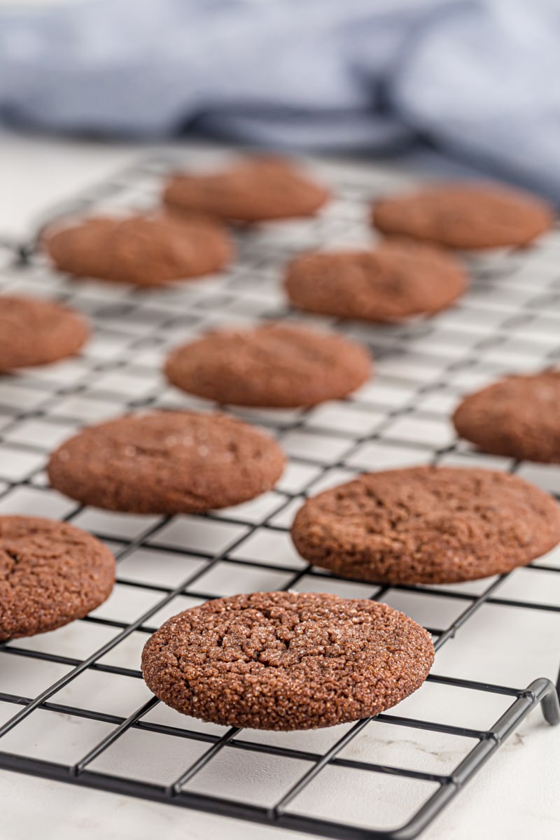 Double Chocolate Brownie Cookies on wire rack