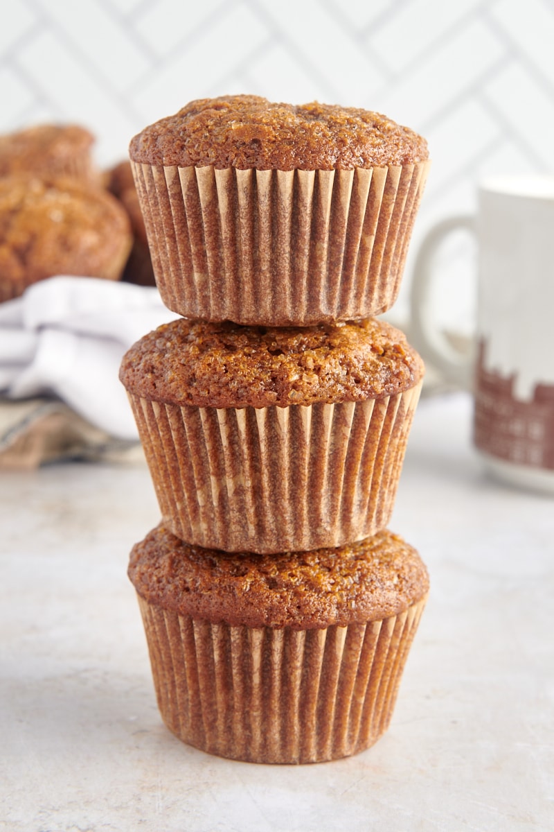 stack of three Gingerbread Muffins