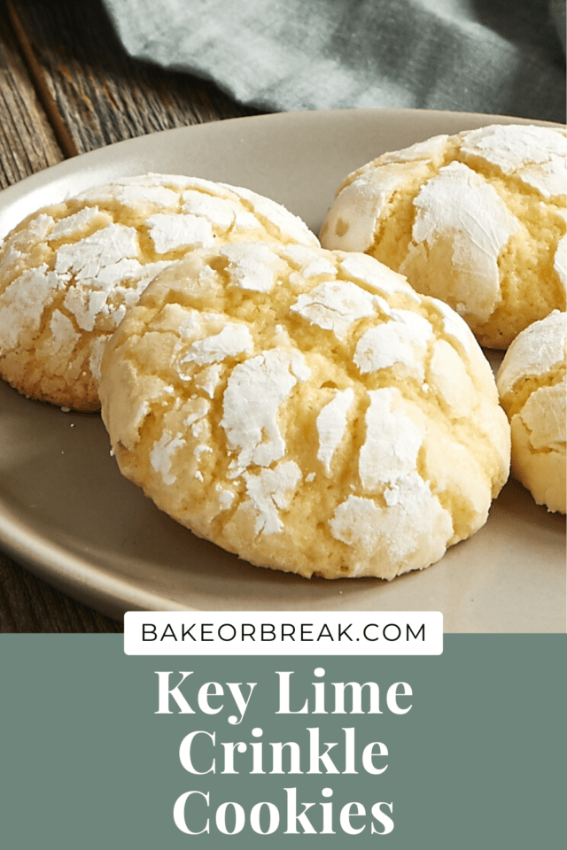 Key Lime Crinkle Cookies bakeorbreak.com