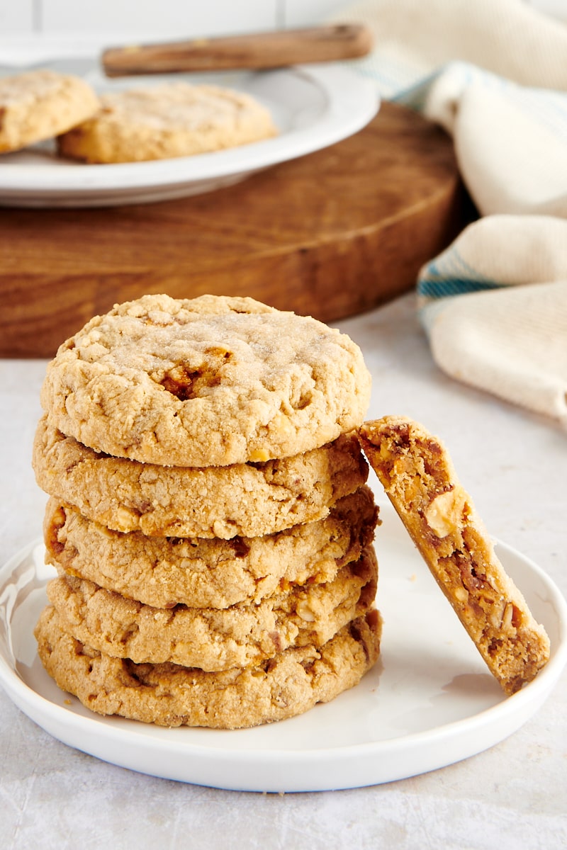 Stack of Outrageous Peanut Butter Cookies on plate