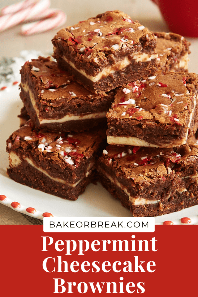 Peppermint Cheesecake Brownies bakeorbreak.com