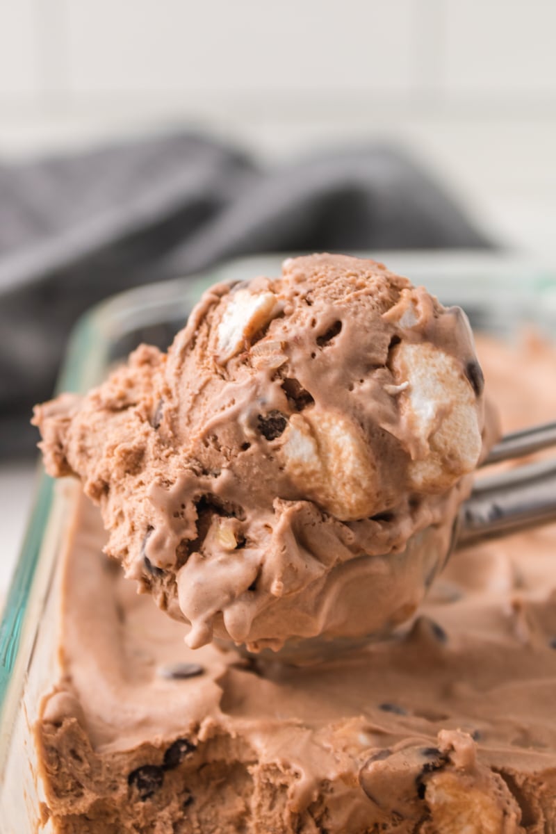 Homemade Rocky Road Ice Cream. Made with a Dash Everyday Ice Cream Ma