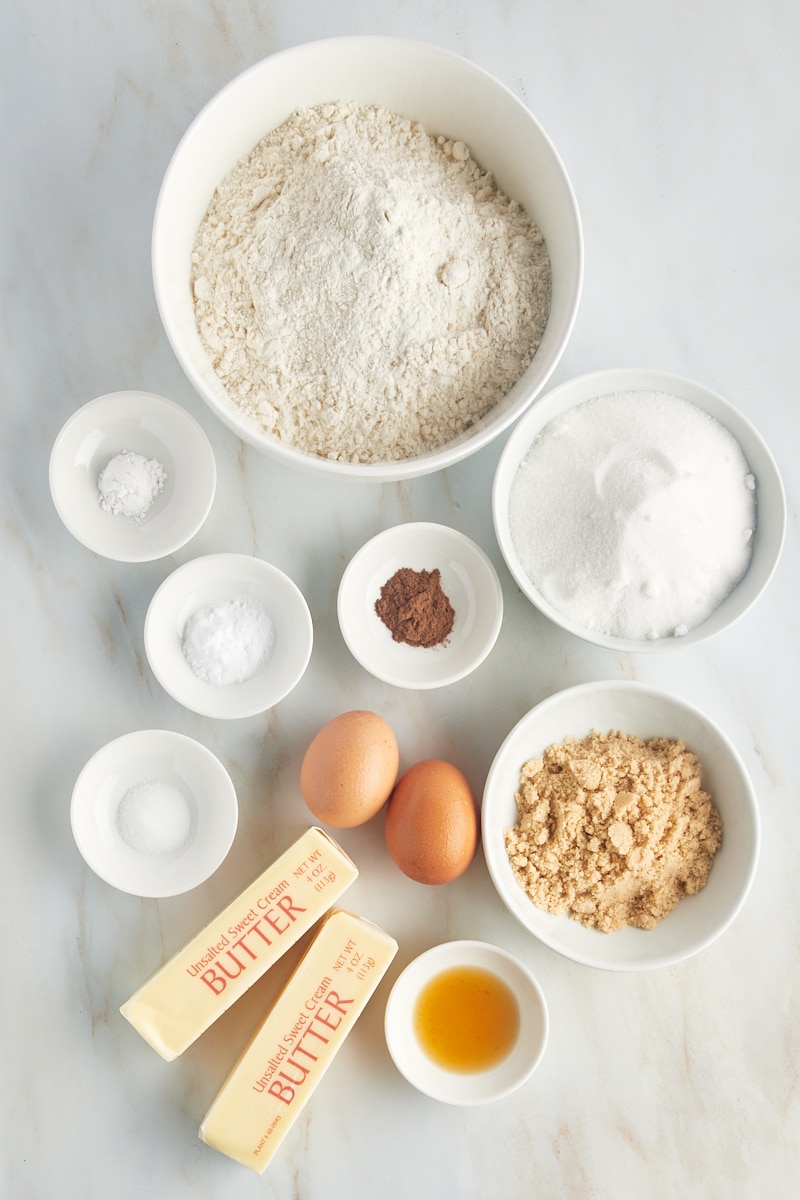 Ingredients for snickerdoodles. 