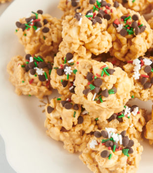 avalanche cookies piled on a large white plate