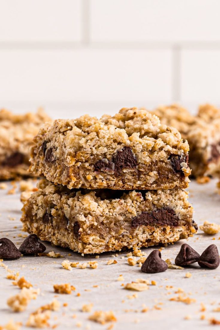 stack of two caramel oatmeal bars